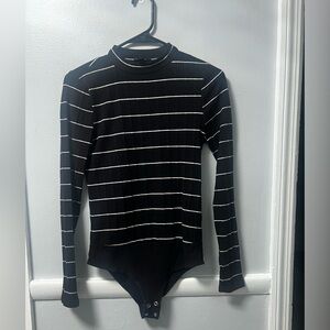 J. Crew Black and White Striped  Bodysuit